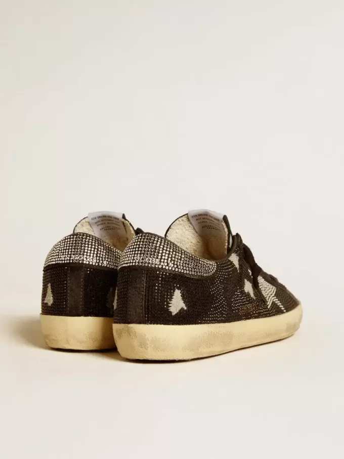 Super-Star pentru bărbați din piele de căprioară și cristale Swarovski cu stea argintie Super-Star pentru bărbați din piele de căprioară și cristale Swarovski cu stea argintie