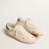 Super-Star pentru bărbați din piele nappa cu stea perforată și călcâi din piele de căprioară Super-Star pentru bărbați din piele nappa cu stea perforată și călcâi din piele de căprioară