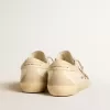 Super-Star pentru bărbați din piele nappa cu stea roșie și călcâi din piele crem Super-Star pentru bărbați din piele nappa cu stea roșie și călcâi din piele crem