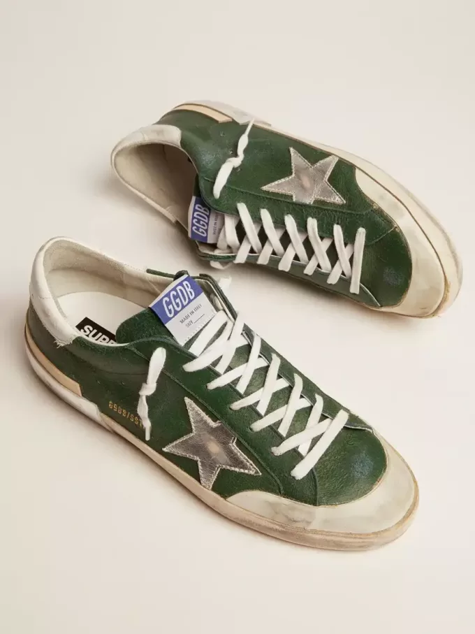 Super-Star pentru bărbați din piele verde și multifoxing Super-Star pentru bărbați din piele verde și multifoxing