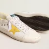 Super-Star pentru bărbați din plasă și piele nappa, cu stea din piele galbenă și bandă pe călcâi Super-Star pentru bărbați din plasă și piele nappa, cu stea din piele galbenă și bandă pe călcâi