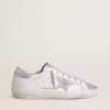 Super-Star pentru femei, cu stea din piele de căprioară gri și inserții argintii strălucitoare Super-Star pentru femei, cu stea din piele de căprioară gri și inserții argintii strălucitoare
