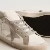 Super-Star pentru femei, cu stea din piele de căprioară gri și tabă la călcâi Super-Star pentru femei, cu stea din piele de căprioară gri și tabă la călcâi