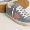 Super Star pentru femei din nubuc albastru cu stea și călcâi din piele de căprioară roz Super Star pentru femei din nubuc albastru cu stea și călcâi din piele de căprioară roz