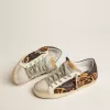Super-Star pentru femei din piele cu imprimeu leopard