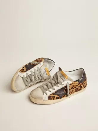 Super-Star pentru femei din piele cu imprimeu leopard