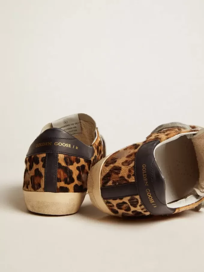 Super-Star pentru femei din piele cu imprimeu leopard
