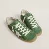 Super-Star pentru femei din piele de căprioară verde cu stea albă Super-Star pentru femei din piele de căprioară verde cu stea albă