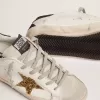 Super-Star pentru femei din piele nappa cu stea aurie strălucitoare și călcâi negru strălucitor Super-Star pentru femei din piele nappa cu stea aurie strălucitoare și călcâi negru strălucitor