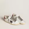 Super-Star pentru femei din piele nappa cu stea strălucitoare și călcâi din piele nappa roșie Super-Star pentru femei din piele nappa cu stea strălucitoare și călcâi din piele nappa roșie