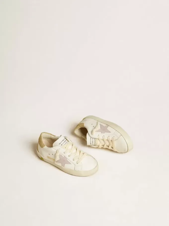 Super-Star Young cu stea din piele liliac și călcâi cu glitter Super-Star Young cu stea din piele liliac și călcâi cu glitter