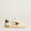 Super-Star Young din piele nappa cu stea din piele de căprioară și talpă verde Super-Star Young din piele nappa cu stea din piele de căprioară și talpă verde
