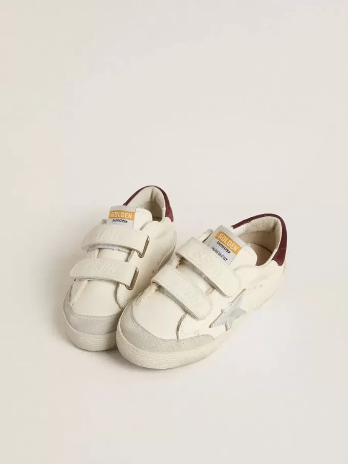 Teen Old School cu stea din piele metalică argintie și căptușeală din piele de căprioară violetă Teen Old School cu stea din piele metalică argintie și căptușeală din piele de căprioară violetă