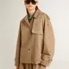 Trench oversized pentru femei cu cristale