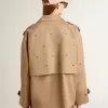 Trench oversized pentru femei cu cristale