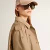 Trench oversized pentru femei cu cristale