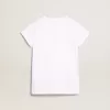 Tricou alb cu inscripție centrală Golden din cristale