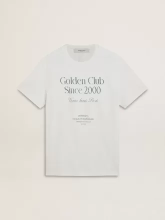 Tricou alb din bumbac pentru bărbați, cu imprimeu verde
