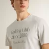 Tricou alb din bumbac pentru bărbați, cu imprimeu verde Tricou alb din bumbac pentru bărbați, cu imprimeu verde