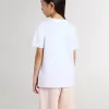 Tricou alb din bumbac pentru copii, cu imprimeu argintiu