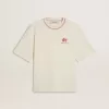 Tricou alb fără mâneci CNY cu broderie roșie Tricou alb fără mâneci CNY cu broderie roșie