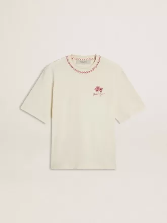 Tricou alb fără mâneci CNY cu broderie roșie