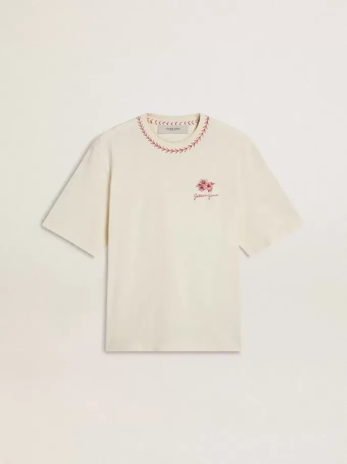Tricou alb fără mâneci CNY cu broderie roșie Tricou alb fără mâneci CNY cu broderie roșie
