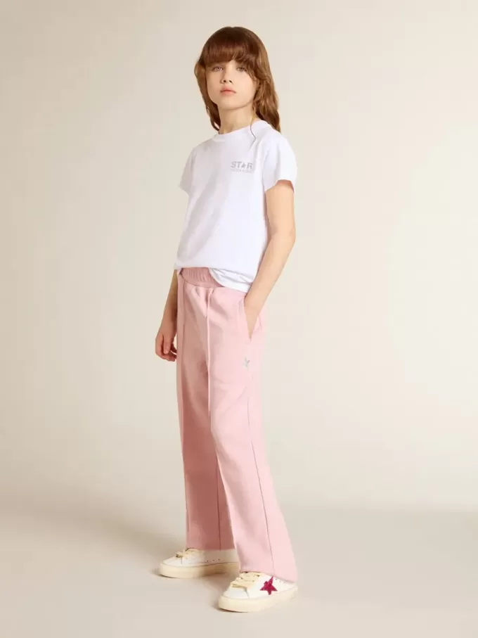 Tricou alb și argintiu cu logo și stea maxi din sclipici argintiu Tricou alb și argintiu cu logo și stea maxi din sclipici argintiu