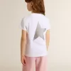 Tricou alb și argintiu cu logo și stea maxi din sclipici argintiu Tricou alb și argintiu cu logo și stea maxi din sclipici argintiu