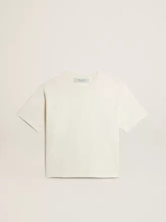 Tricou alb învechit cu logo inversat pe spate – Jersey Capsule
