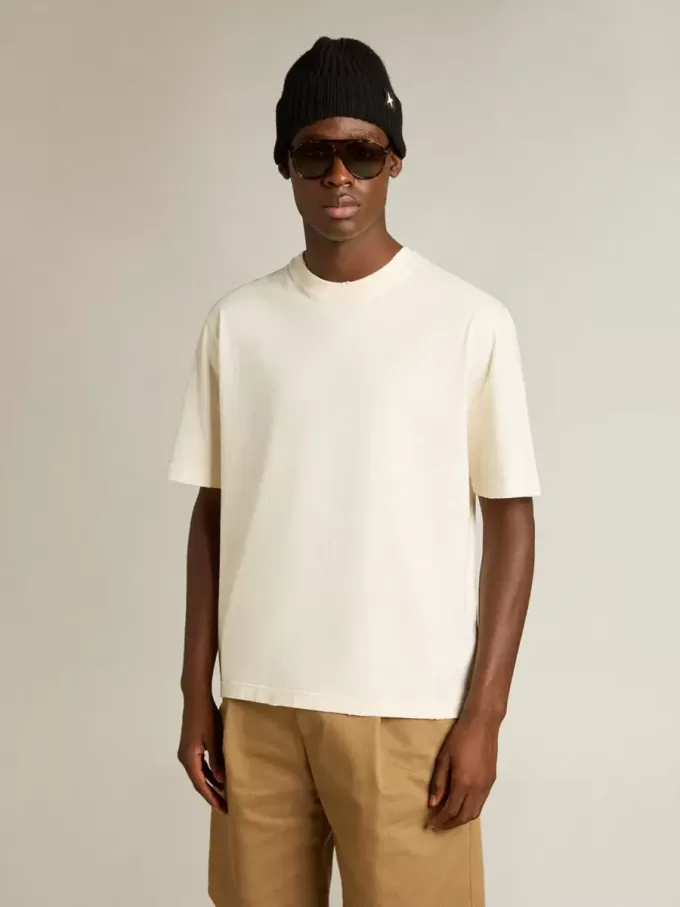 Tricou alb învechit cu logo inversat pe spate – Jersey Capsule Tricou alb învechit cu logo inversat pe spate – Jersey Capsule