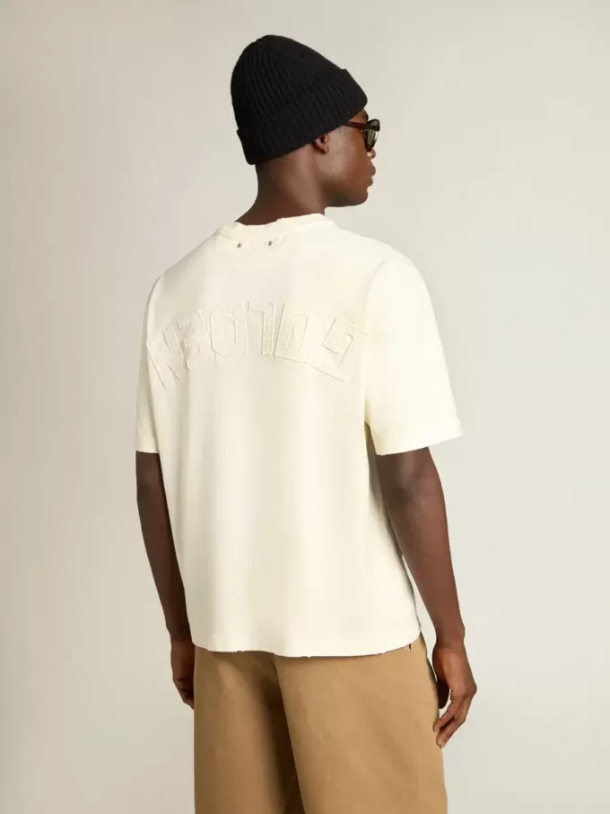 Tricou alb învechit cu logo inversat pe spate – Jersey Capsule Tricou alb învechit cu logo inversat pe spate – Jersey Capsule