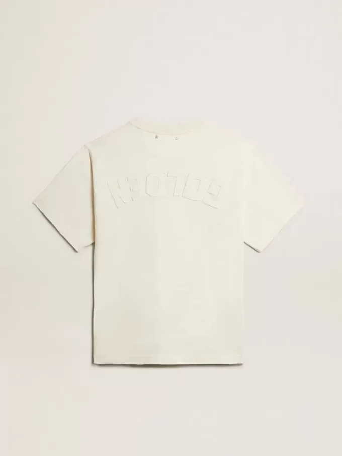 Tricou alb învechit cu logo inversat pe spate – Jersey Capsule Tricou alb învechit cu logo inversat pe spate – Jersey Capsule