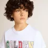 Tricou alb pentru băieți cu imprimeu multicolor Golden Tricou alb pentru băieți cu imprimeu multicolor Golden