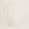 Tricou alb pentru bărbați, cu aspect vintage și imprimeu frontal
