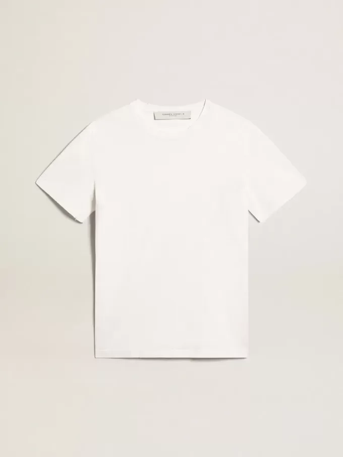 Tricou alb pentru bărbați cu finisaj uzat Tricou alb pentru bărbați cu finisaj uzat
