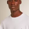 Tricou alb pentru bărbați cu stea albastră închisă pe față Tricou alb pentru bărbați cu stea albastră închisă pe față