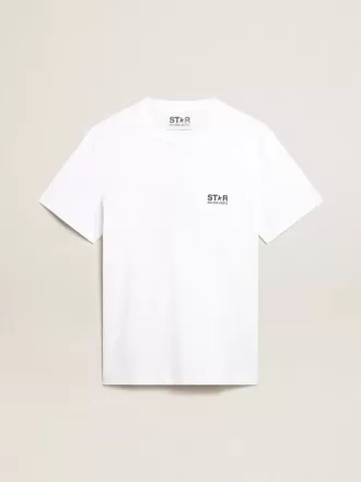 Tricou alb pentru bărbați cu stea albastră închisă pe spate