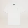 Tricou alb pentru bărbați, cu stea argintie strălucitoare pe partea din față Tricou alb pentru bărbați, cu stea argintie strălucitoare pe partea din față