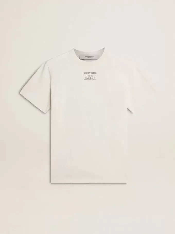 Tricou alb pentru bărbați, din bumbac, cu inscripție neagră Tricou alb pentru bărbați, din bumbac, cu inscripție neagră