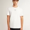 Tricou alb pentru bărbați, din bumbac, cu inscripție neagră Tricou alb pentru bărbați, din bumbac, cu inscripție neagră