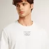 Tricou alb pentru bărbați, din bumbac, cu inscripție neagră Tricou alb pentru bărbați, din bumbac, cu inscripție neagră