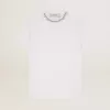 Tricou alb pentru femei cu cristale cabochon Tricou alb pentru femei cu cristale cabochon