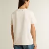 Tricou alb pentru femei cu imprimeu floral Tricou alb pentru femei cu imprimeu floral