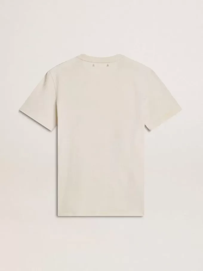 Tricou alb pentru femei cu imprimeu floral Tricou alb pentru femei cu imprimeu floral