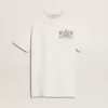 Tricou alb pentru femei cu imprimeu negru pe piept Tricou alb pentru femei cu imprimeu negru pe piept
