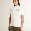 Tricou alb pentru femei cu imprimeu negru pe piept Tricou alb pentru femei cu imprimeu negru pe piept