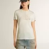 Tricou alb pentru femei cu imprimeu pe față Tricou alb pentru femei cu imprimeu pe față