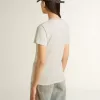 Tricou alb pentru femei cu imprimeu pe față Tricou alb pentru femei cu imprimeu pe față