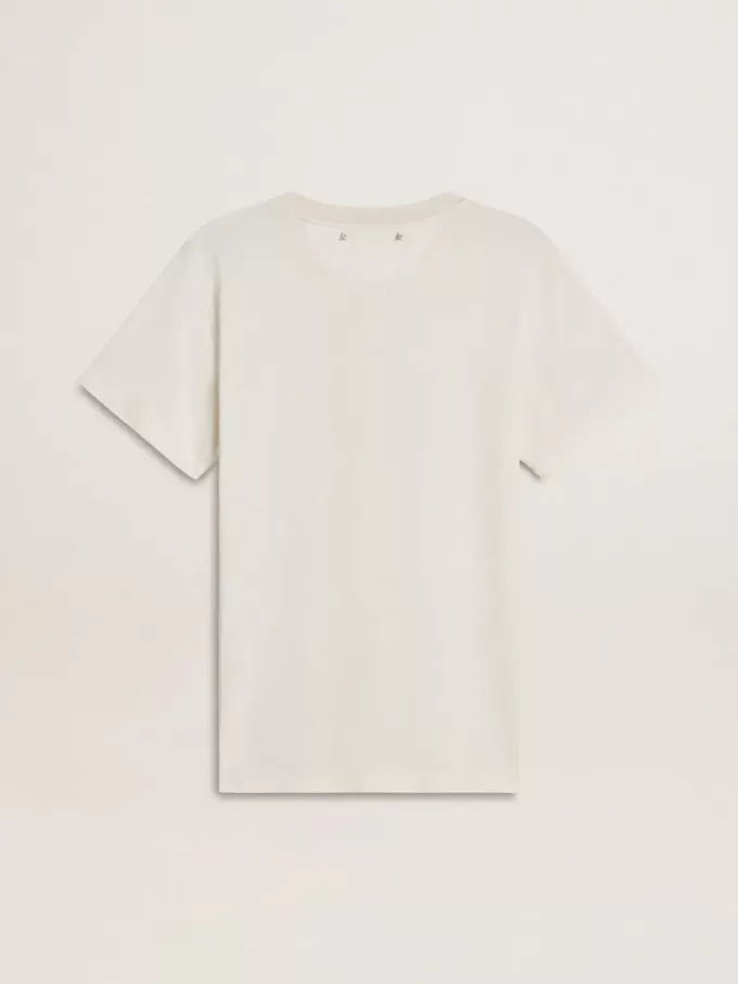 Tricou alb pentru femei cu imprimeu pe față Tricou alb pentru femei cu imprimeu pe față